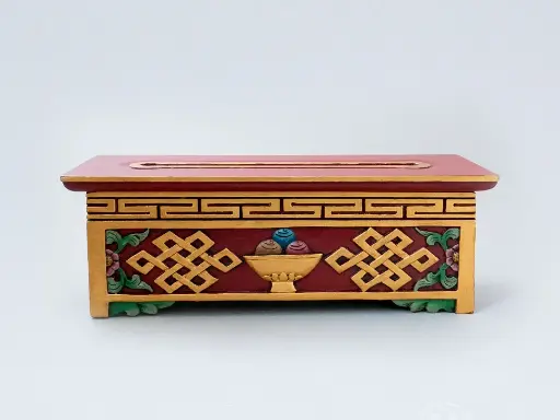 Tibetan Incense Set with Wooden Box Burner