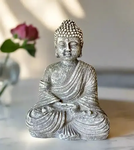 Hand-Carved Sandstone Buddha Statue – 30cm