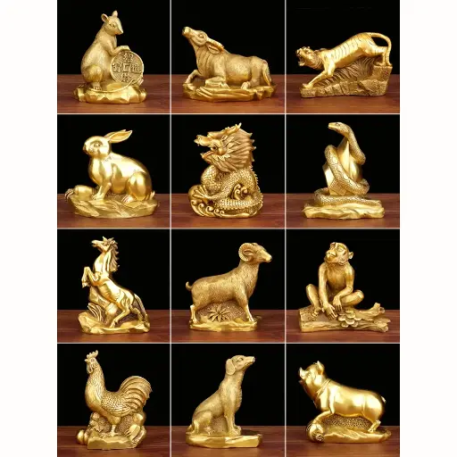 Chinese Zodiac Figurine Set – 12 Mini Statues in Box